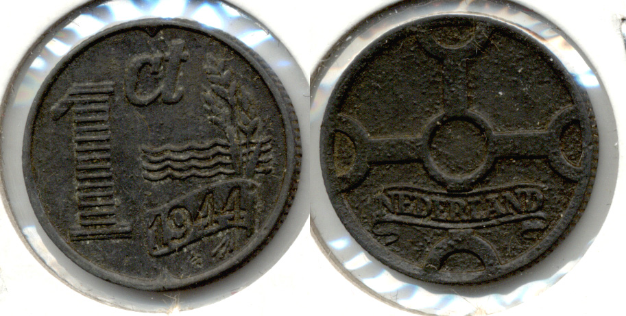 1944 Netherlands 1 Cent EF-40