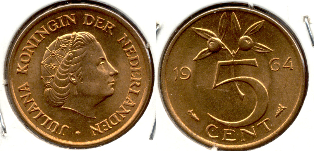 1964 Netherlands 5 Cents MS