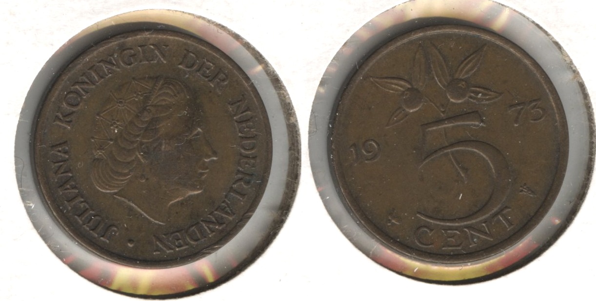 1973 Netherlands 5 Cents EF-40