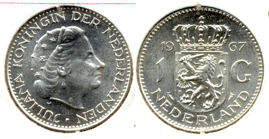 1967 Netherlands 1 Gulden MS