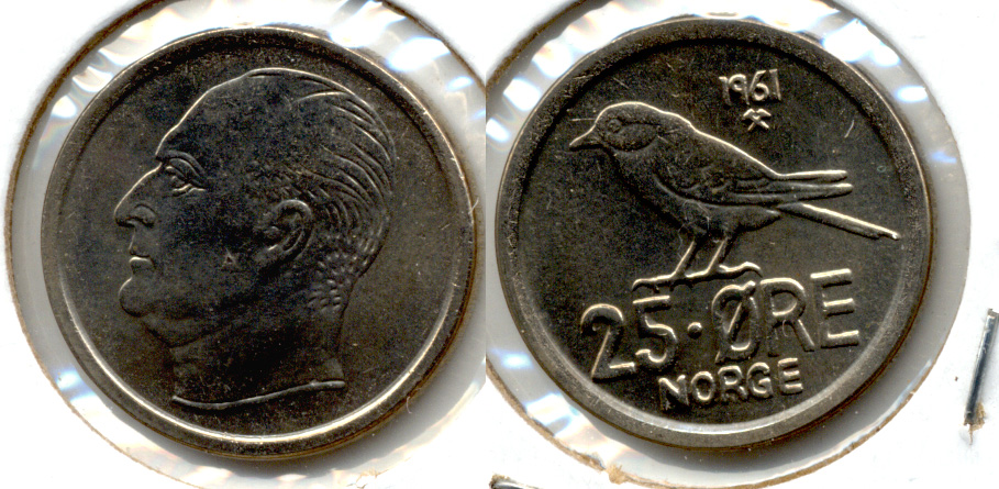 1961 Norway 25 Ore MS