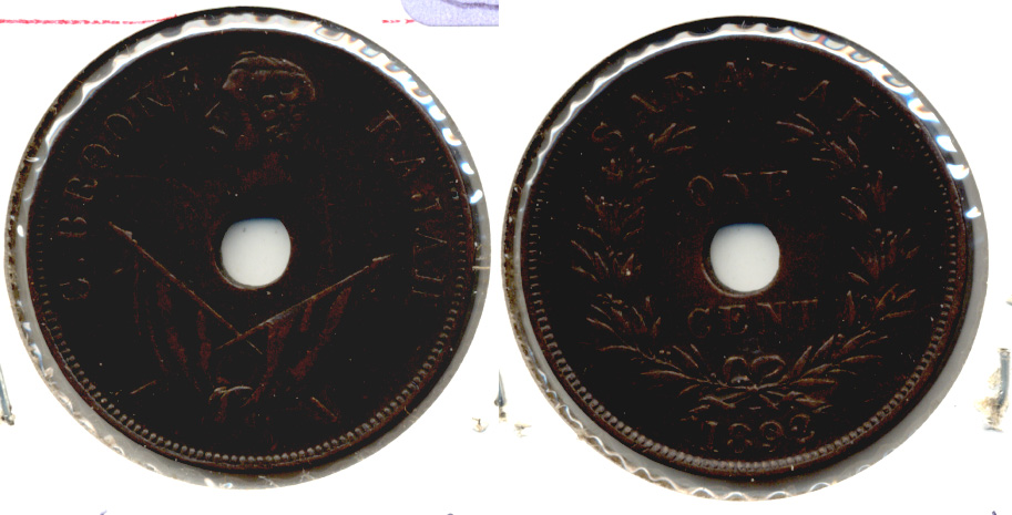 1892-H Malaysia Sarawak 1 Cent EF-45