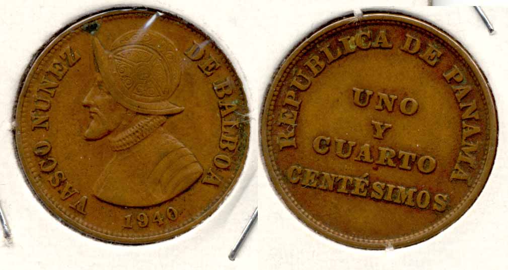 1940 Panama 1/4 Centesimo EF-40