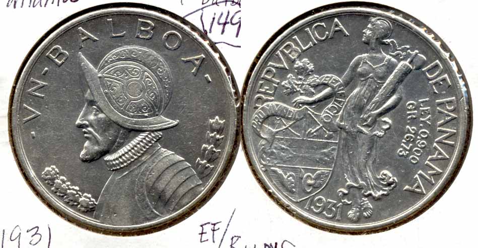 1931 Panama 1 Balboa EF-40