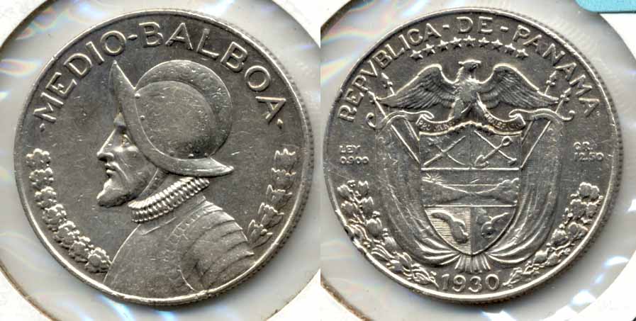 1930 Panama Half Balboa EF-40