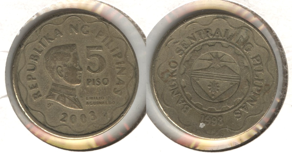 2003 Philippines 5 Pesos Fine-12