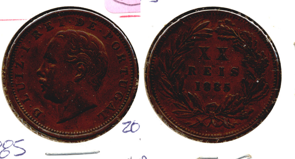 1885 Portugal 20 Reis VF-20