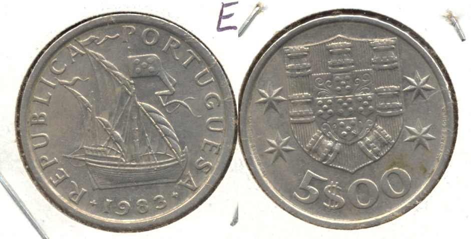 1983 Portugal 5 Escudos EF-40