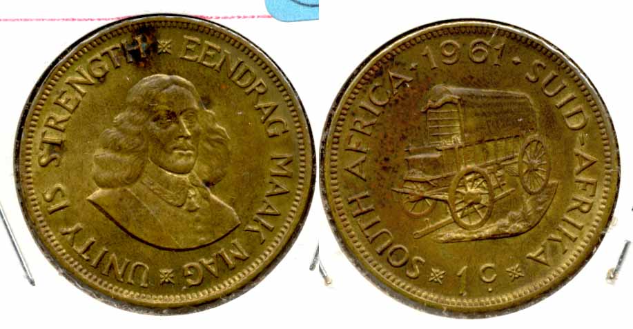 1961 South Africa 1 Cent EF-40
