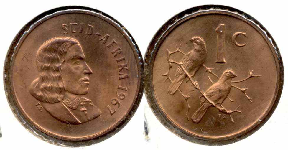 1967 South Africa 1 Cent Afrikaans MS
