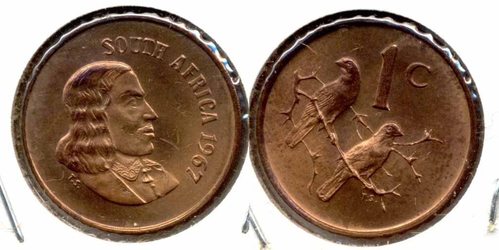 1967 South Africa 1 Cent English MS