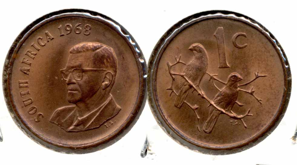 1968 South Africa 1 Cent English MS