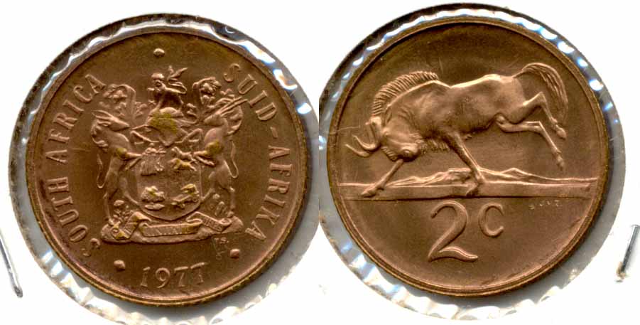 1977 South Africa 2 Cents MS
