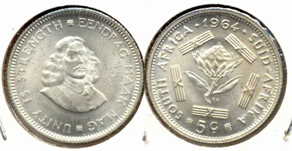 1964 South Africa 5 Cents MS