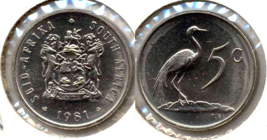 1981 South Africa 5 Cents MS