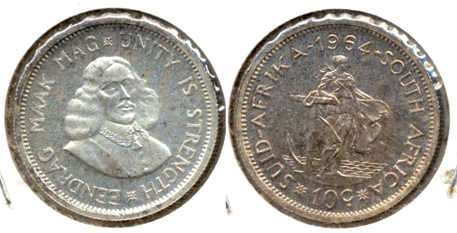1964 South Africa 10 Cents Proof