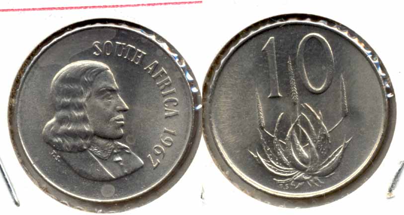 1967 South Africa 10 Cents English MS