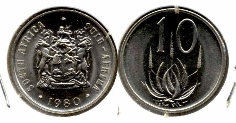 1980 South Africa 10 Cents MS