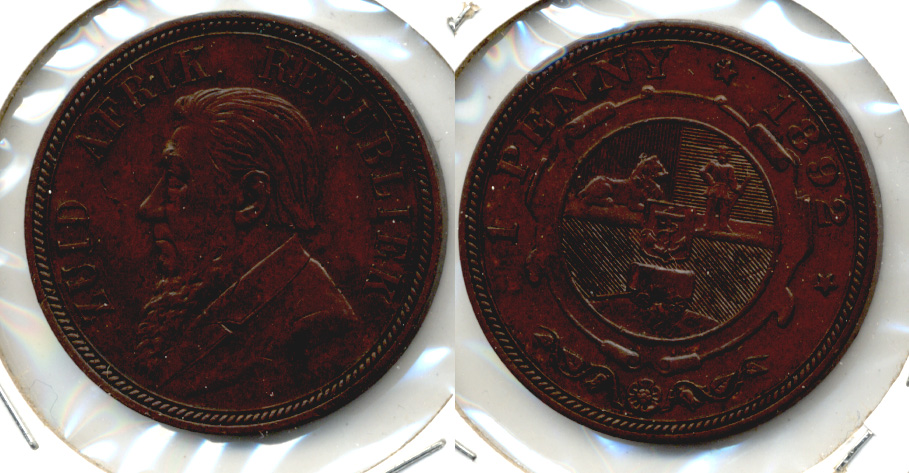 1892 South Africa 1 Penny EF-40