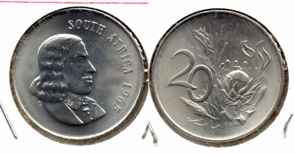 1965 South Africa 20 Cents English MS