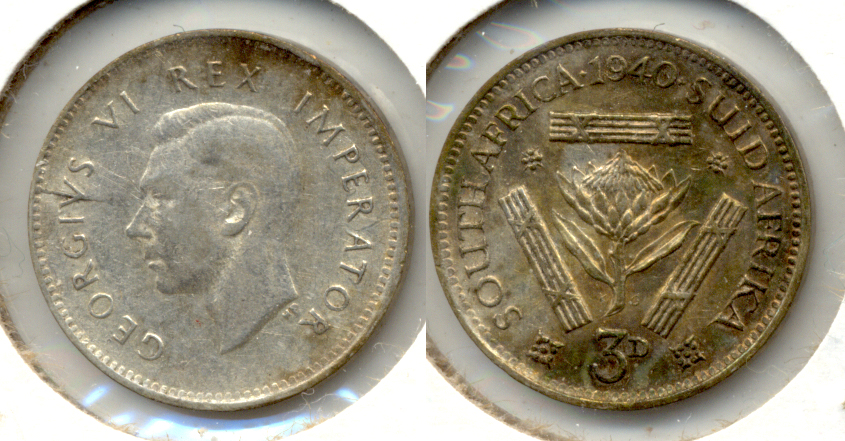 1940 South Africa 3 Pence EF-40