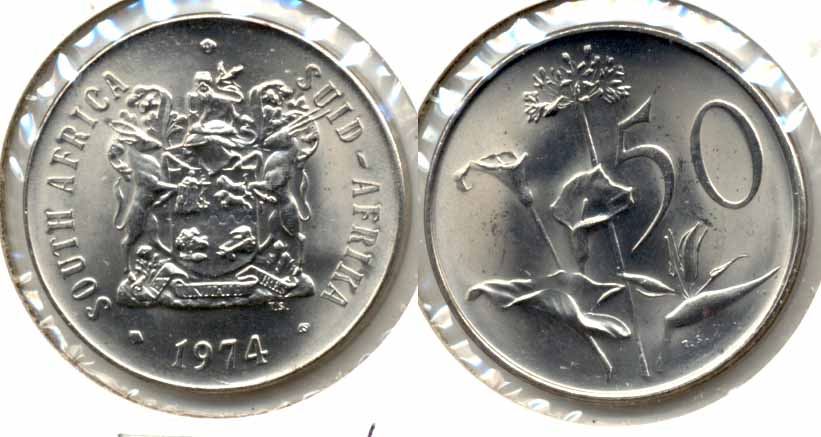 1974 South Africa 50 Cents MS