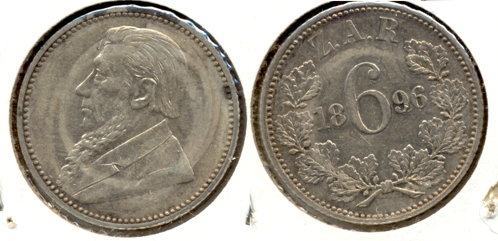 1896 South Africa 6 Pence EF-40