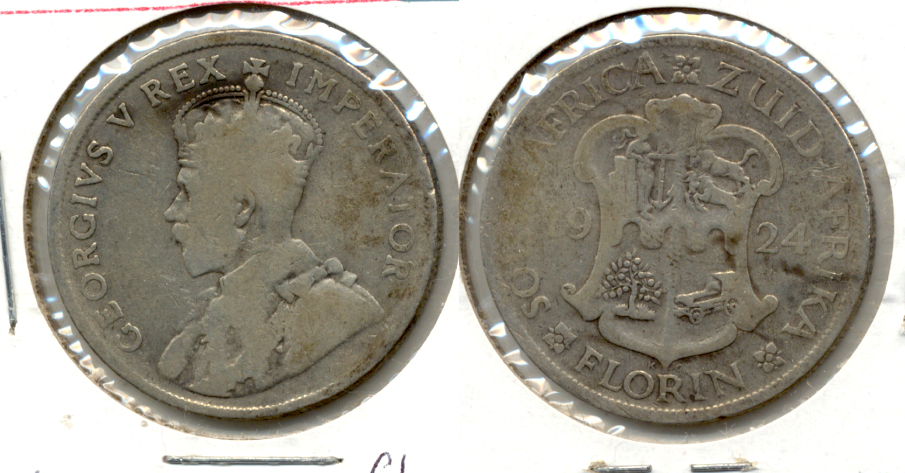 1924 South Africa Florin VG-8