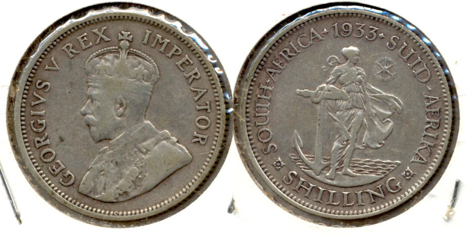 1933 South Africa 1 Shilling Fine-12