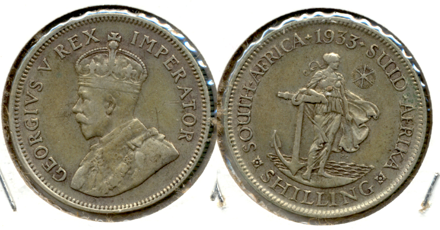 1933 South Africa 1 Shilling VF-20 a