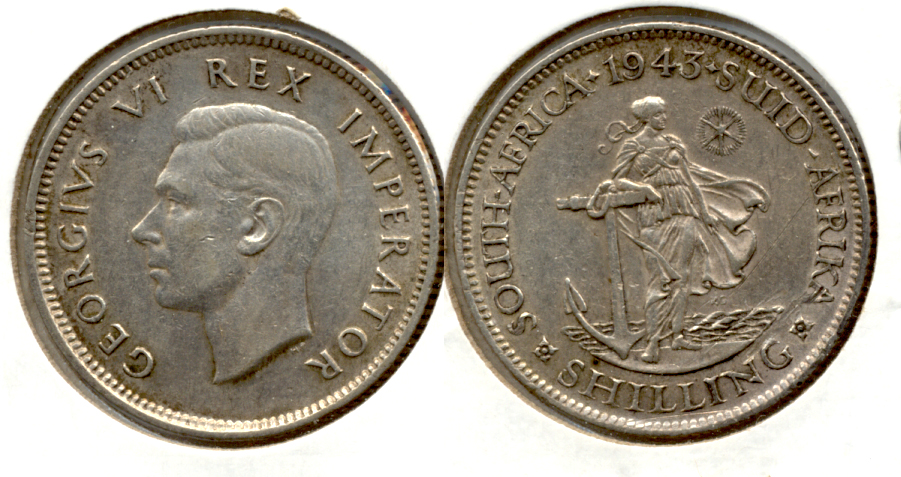 1943 South Africa 1 Shilling VF-30