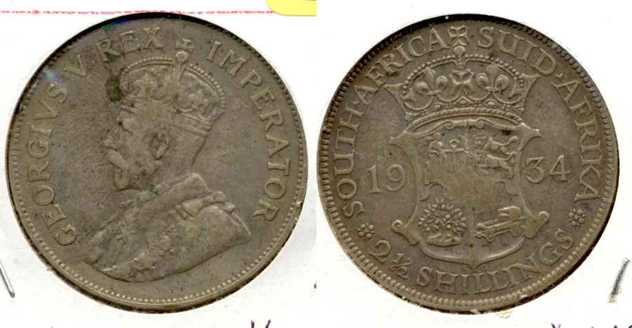 1934 South Africa Half Crown Fine-15