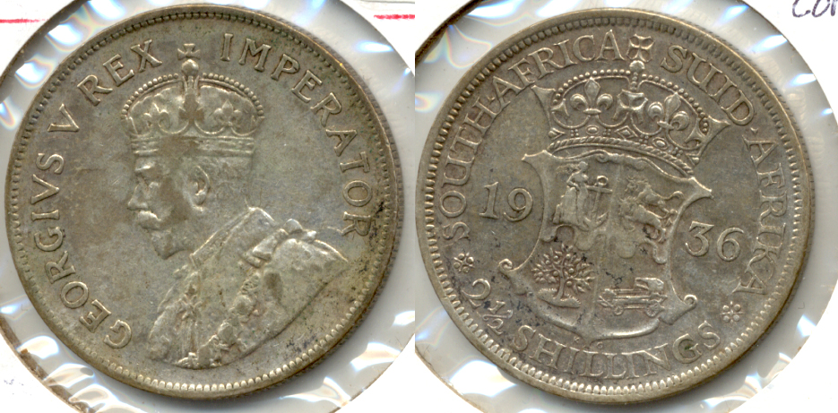 1936 South Africa Half Crown VF-20