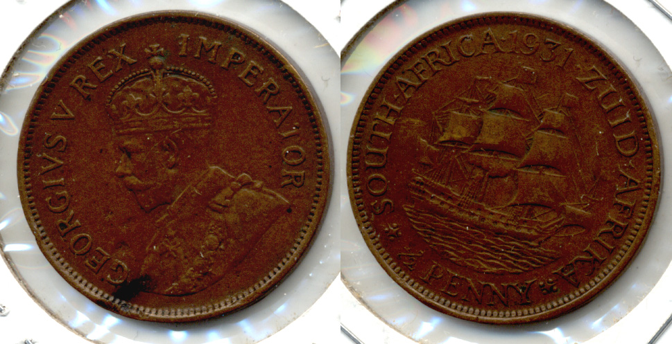 1931 South Africa 1/2 Penny VF-30