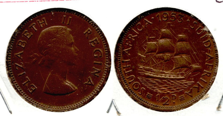 1953 South Africa 1/2 Penny VF-20