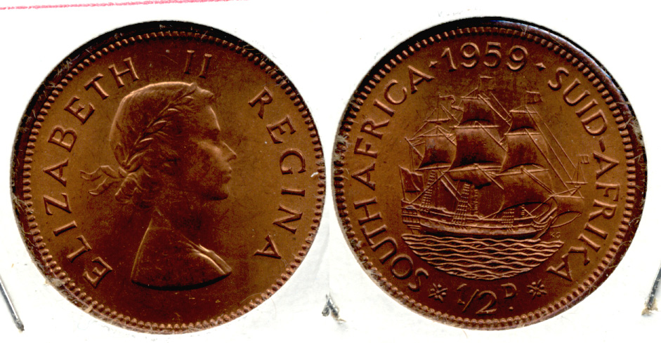 1959 South Africa 1/2 Penny MS-63