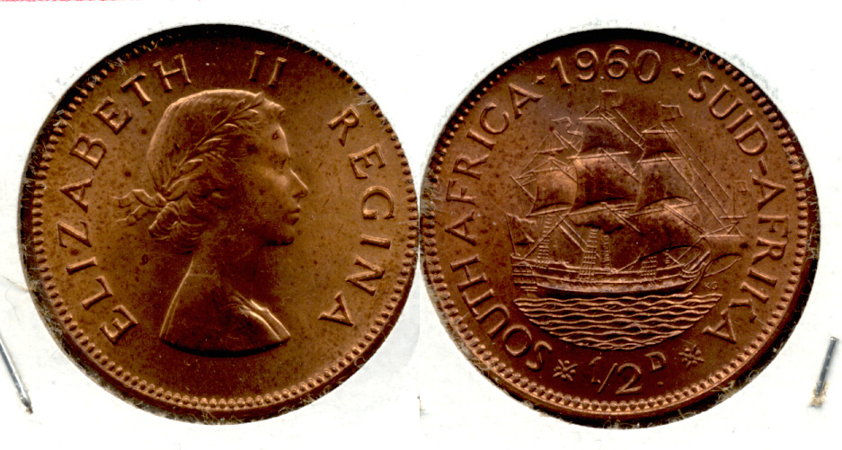 1960 South Africa 1/2 Penny MS-60
