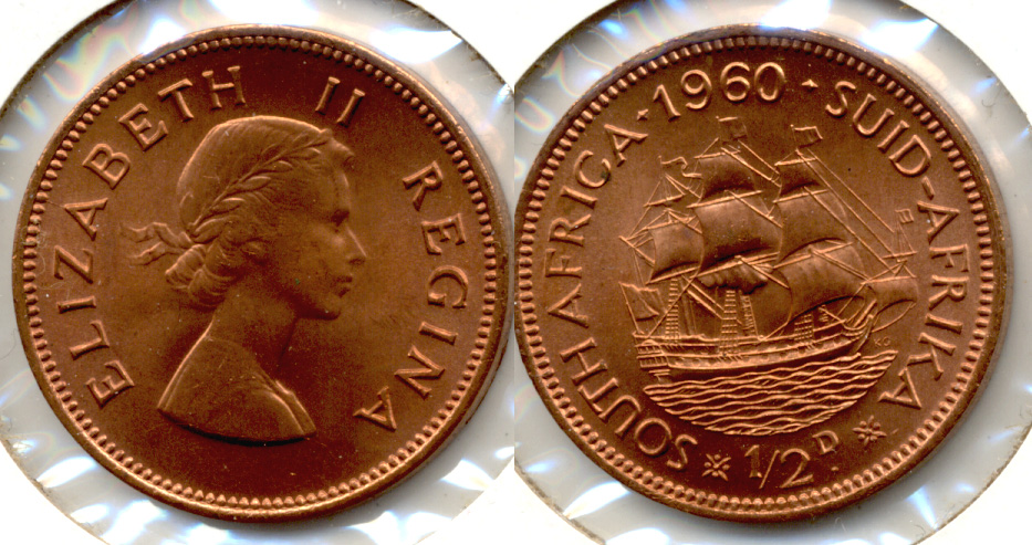 1960 South Africa 1/2 Penny MS-63