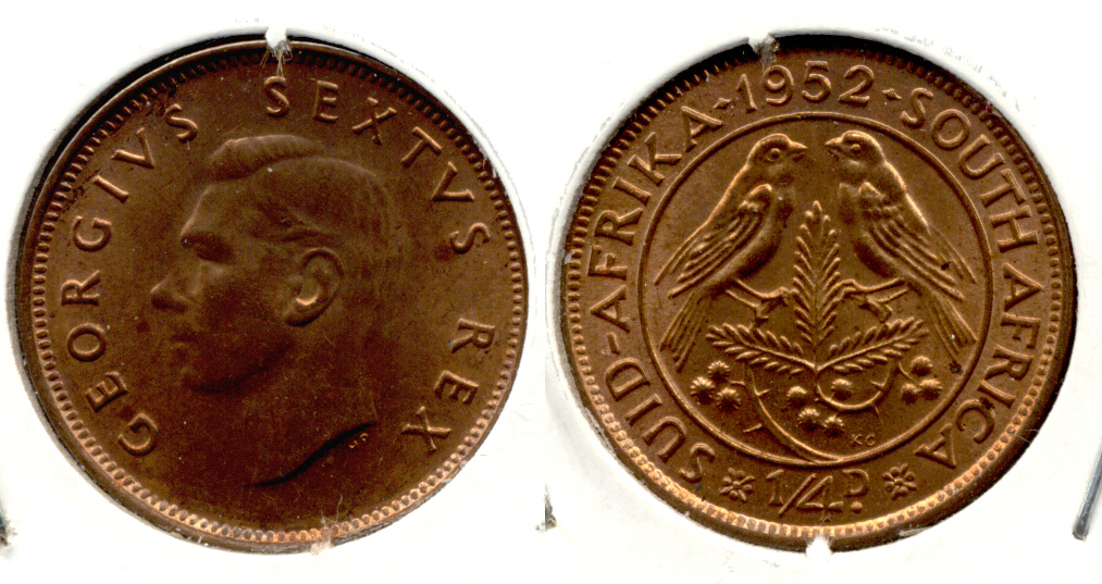 1952 South Africa 1/4 Penny MS-60