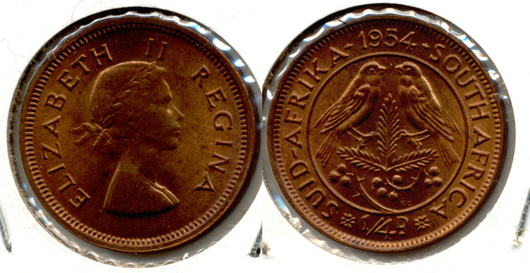 1954 South Africa 1/4 Penny MS-60