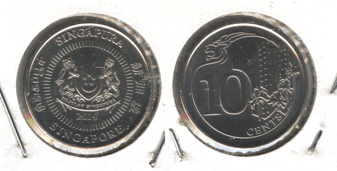 2014 Singapore 10 Cents AU-50 #a
