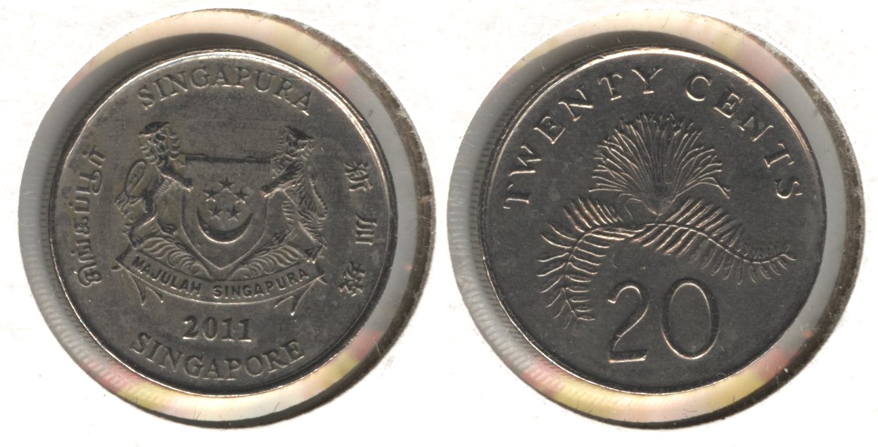 2011 Singapore 20 Cents EF-40