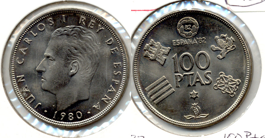 1980 (80) Spain 100 Pesetas MS-60