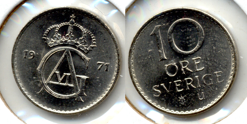 1971 Sweden 10 Ore MS