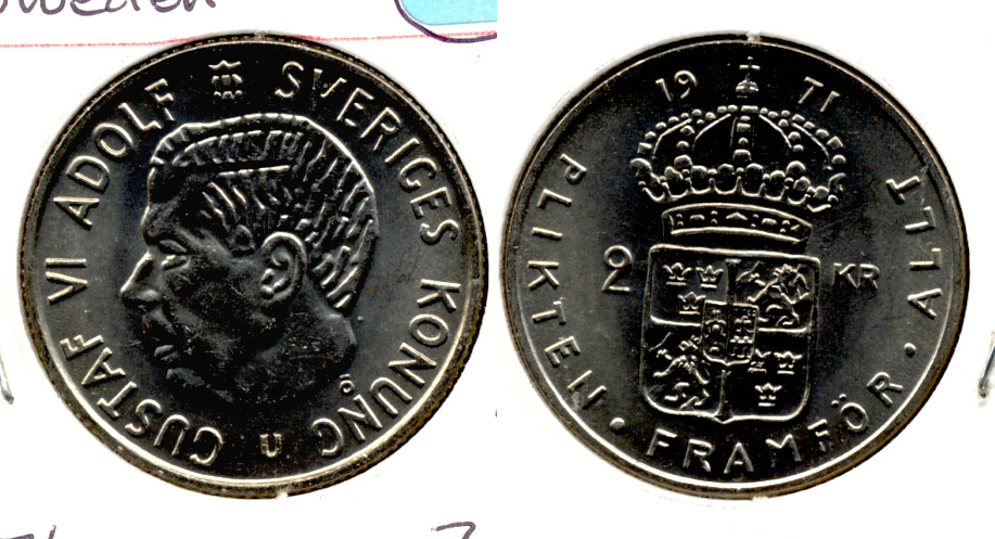 1971 Sweden 2 Kronor MS