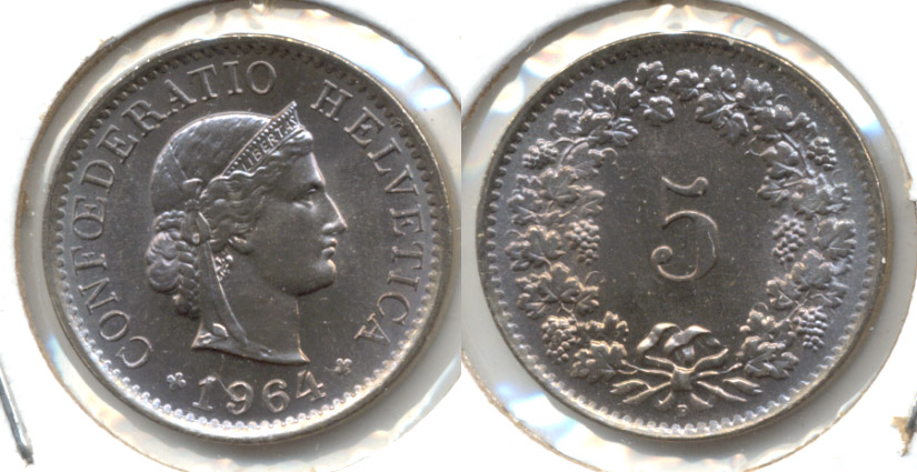 1964-B Switzerland 5 Rappen MS