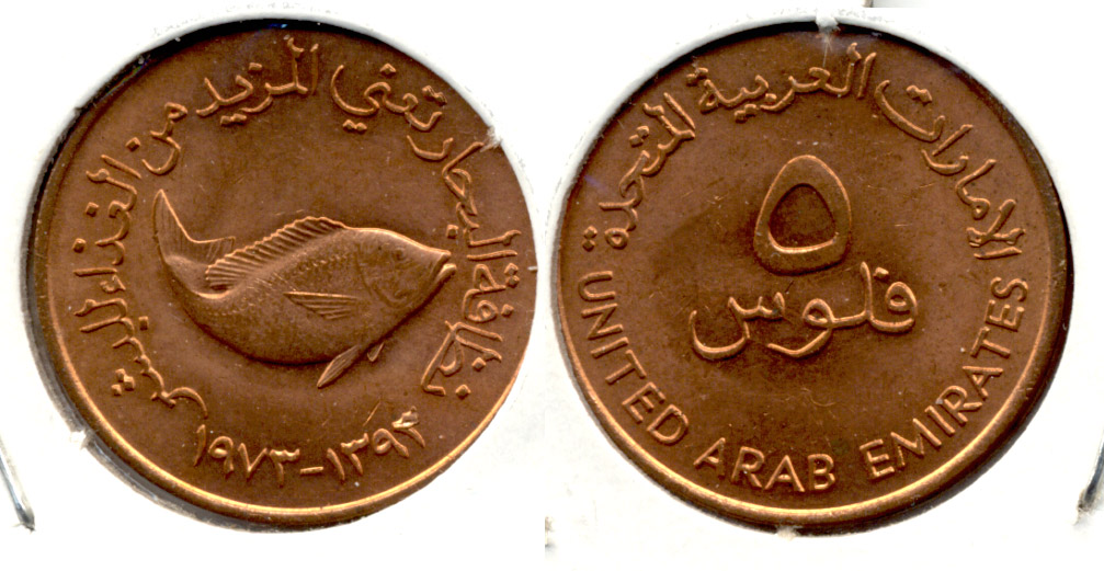 1973 United Arab Emirates 5 Fils Uncirculated