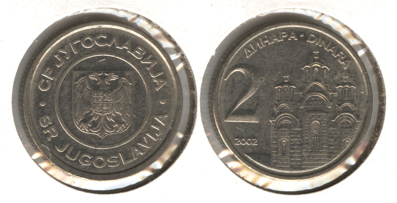 2002 Yugoslavia 2 Dinar EF-40