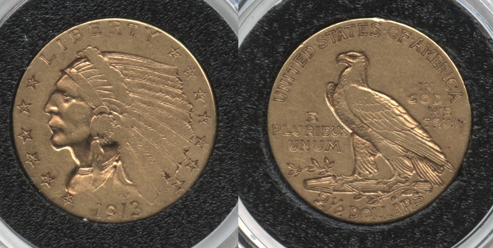1913 Indian Head $2.50 Quarter Eagle Fine-12
