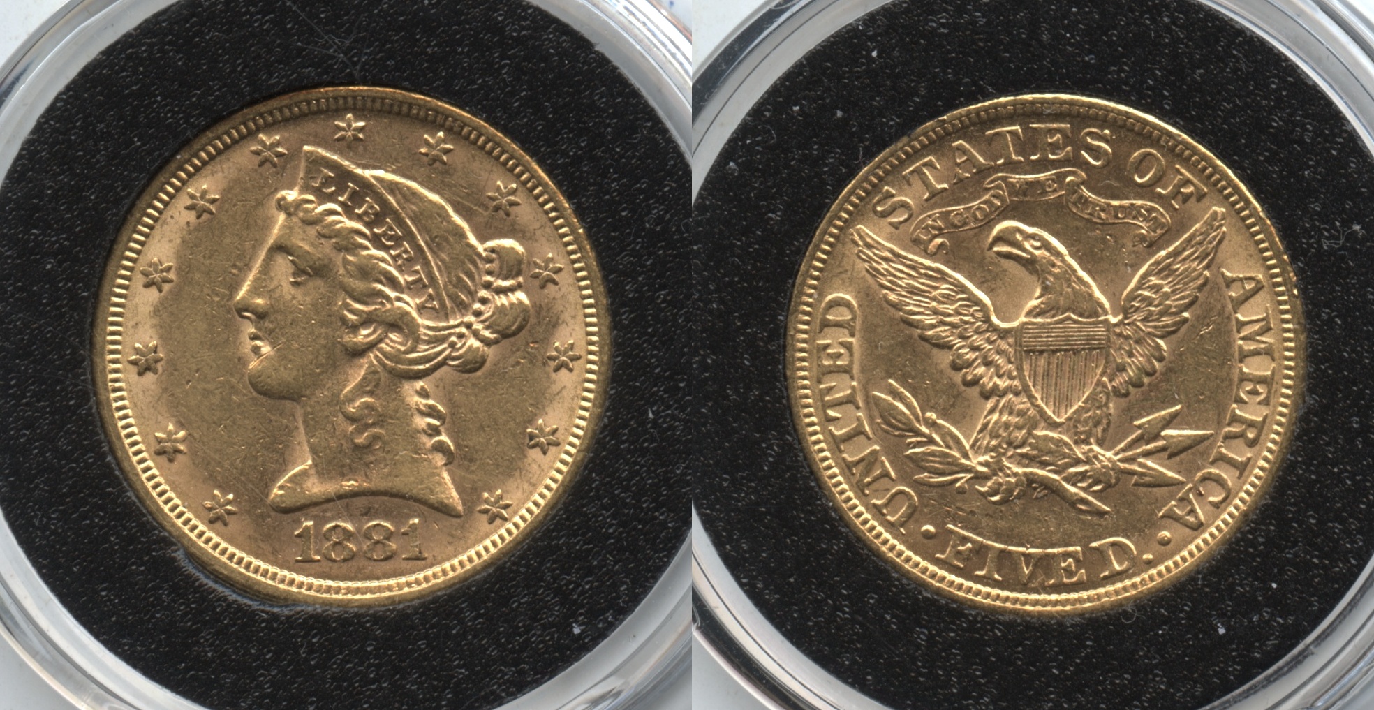 1881 Coronet Liberty Head $5.00 Half Eagle EF-40